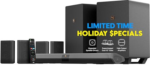 Nakamichi Shockwafe Ultra 9.2.4 Channel Dolby Atmos/DTS:X Soundbar with Dual 10 Subwoofers (Wireless), 4 Rear Surround Effects Speakers, eARC and SSE Max Technology (2022)
