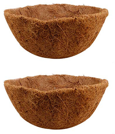 JYCAR 2 Stück dicker Blumentopf, Kokoskorb, halbrund, Kokosfaser für Hängekorb, Wand Garten, Blumentopf, für Haus Garten (Öffnungsdurchmesser 30,5 cm)