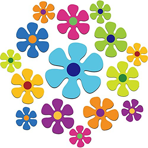 Outus Car Flower Magnet Funny Magnetic Decals Decorations Cute Fridge Magnets 60s Flower Cutout Magnet Car Home Door Whiteboard Refrigerator (24 Pieces,3.9 x 3.9 Inch,2.2 x 2.2 Inch,5.1 x 5.1 Inch)