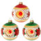 Krebs Glas Lauscha Adornos navideños de cristal – bolas de Navidad – Color: verde y rojo Reflex – 3 unidades – Tamaño: 8 cm aprox