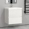 AICA sanitaire Ensemble de Meuble de Salle de Bain Blanc 50cm+Vasque-Armoire de Rangement-Meubles-lavabos