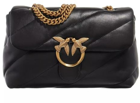 PINKO Love Puff Classic Cl Sheep Nap Nero Antique Gold Taglia Unica