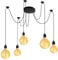 Lumiled Pendelleuchte Hängeleuchte kreativ Kronleuchter Spinne Industrieleuchte Deckenleuchte Vintage industriell E27 Fassung schwarz aus Metall höhenverstellbar Esstisch Lampen (5 flammig)