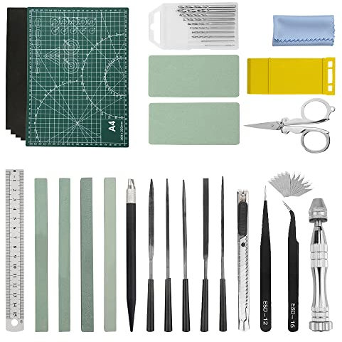 BGTXINGI 45-teiliges Modellierwerkzeug-Set Gundam Modell-Werkzeug-Set mit Kunststoff-Box, Hobby-Modellbau, BAU, und Befestigung