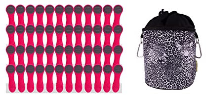 BellaCott Lot de 48 pinces à linge en coton avec plumes en acier inoxydable Rose