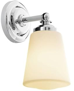 Arcchio Wandleuchte, Wandlampe Bad Mahdi (spritzwassergeschützt (Modern) in Chrom aus Glas (1 flammig E14) - Wandleuchten Spiegelleuchte Badezimmer Wandbeleuchtung Badezimmerleuchte