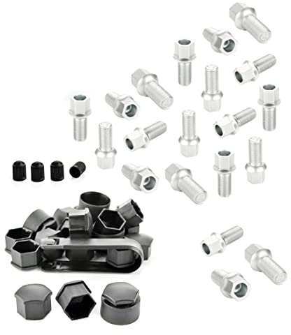 LST 20x Radschrauben Set mit Kappen Kugelbund M14x1,5x27