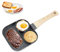 Umllpet Poêle à œufs au plat, poêle à œufs avec 3 trous, poêle à pancake anti-adhésive en aluminium, moule à omelette, œuf au plat, poêle à hamburger, bacon, pour induction et gaz