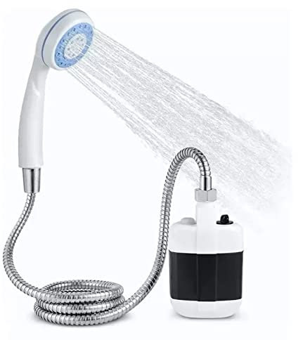 Portable Douche Extérieur, Douche Camping, Batterie intégrée 2200mAh, Pompe De Douche électrique Rechargeable, Électrique Ordinateur de Poche Douche, pour la Randonnée, Les Voyages