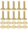 sourcing map 10 Set Brass Rivets and Burrs, 9x3.3x21mm Solid Leather Brass Rivet Fastener for Leather DIY Craft Supplies, Gold Tone