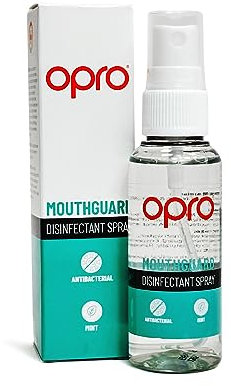 OPRO Zahnschienen Desinfektionsspray – Reiniger für Mundschutz, Zahnschutz, Knirschschienen & Zahnspangen – Entfernt 99,9 % der Bakterien – Mit Minzgeschmack – 50 ml, für bis zu 150 Anwendungen