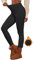Famulily Warme Leggings Damen Winter Plain Fleece gefüttert Pullover Stricken Leggings thermische elastische Hosen Schwarz XL/XXL
