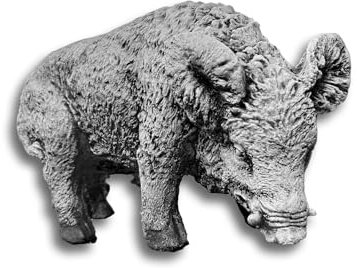 FABRIQ Wildschwein Figur, Tiere Figur, grau, Steinfigur, frostbeständig, schlicht, massiver Stil L: 35cm W: 14cm H: 22cm Gewicht: 9kg, Skulptur deko