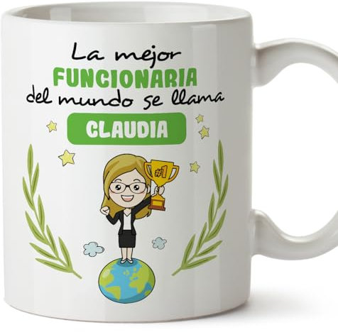 MUGFFINS Tazas Personalizadas para FUNCIONARIA mujer - En Español - Eres Mejor del Mundo - 11 oz / 330 ml - Regalo Personalizable original y divertido
