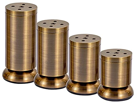 HJXGQJM Metall Möbelfüße - DIY Tischbeine Schrankfüsse, 4 Stück Silber 10cm 12cm 15cm, Couchtisch Und Nachttisch, Zylindrisch, Austauschbare Tischbeine, Sofa Beine, Möbelfüße(Bronze,10cm)
