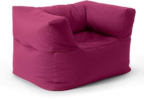 Lumaland Sitzsack-Lounge Modular Sessel | Einfach erweiterbares & leichtes Sofa | Waschbare & Wasserfeste Sitzmöbel für Innenräume & Garten | Indoor & Outdoor Sitz-Garnitur | 96x72x70 cm [Rotwein]