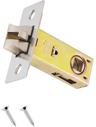 Qrity 42mm Tubular Latch, Forked Mortice Latch, Mute Door Sprung Latch, with Stainless Steel Panel for Internal Doors, Lever Door Handles