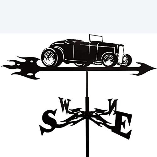 Wetterfahne aus Metall, Vintage, schwarz, Windfahne für Hof, Dach, Gartendekorationen, Gusseisen, Windrichtungsanzeige, Windfahne für den Außenbereich, Bauernhof, Garten, Pavillon