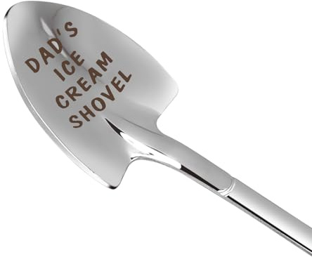Dad Gifts - Gifts for dad from Daughter. Valentine's Day Gifts for dad Ice Cream Spoon Scoop for Ice Cream Lovers, Father birthday Gifts Funny Engraved Stainless Steel Shovel