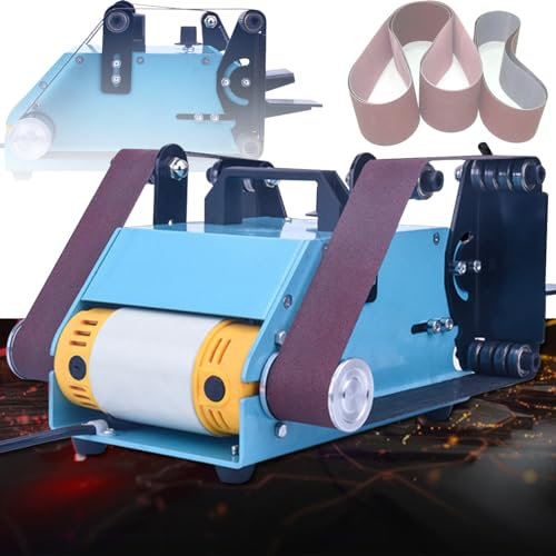 MLYYYDSS Mini Belt Sander - Electric Double-Ended Bench Belt Grinder Kit for DIY Woodworking, Metal, Knife Making