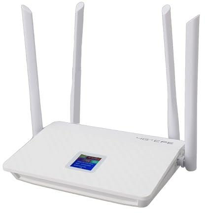 4G LTE WLAN-Router Mit 4 Antennen, 300 Mbit/s Kabelloser Mobiler Hotspot Mit SIM-Kartensteckplatz, 656 Fuß Reichweite, Bis Zu 10 Benutzer, EU-Stecker