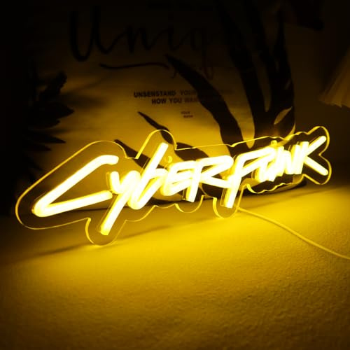 WonderfulLife Game Cyberpunk Neon Sign for Game Zone Decor,Shooting Games Led Lights for Man Cave Gaming Room Internet Bar or Bedroom Decoration.5V USB Powered,Easy Hanging.