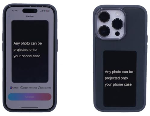 Upgraded Version Ink Screen Smart Phone Case Compatible with iPhone 15 PRO Max, DIY Images NFC Transmission, Longlasting Display (Black, for iPhone 15)