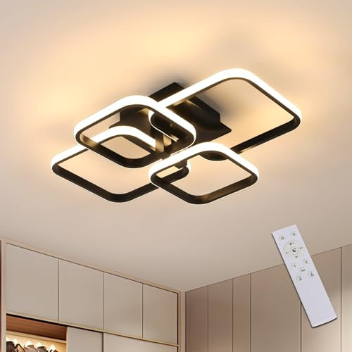 Comely Plafoniera LED Soffitto Dimmerabile, 48W 5400LM Lampada da Soffitto LED Moderna con Telecomando e Funzione di Memoria, Lampadario per Camera da Letto Cucina Sala Pranzo Studio