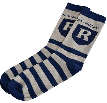Elbenwald Harry Potter Socken Ravenclaw Logo für Herren Damen Unisex Baumwolle Blau-Grau - 40-43