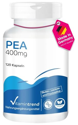 PEA 400mg - Palmitoiletanolamida - 120 cápsulas - dosis alta - vegano - suplementos de Alemania | Vitamintrend