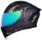 Woljay Full Face Flip Up Motorcycle Modular Helmet Integrated Motorbike Dual Visor for Adults Men Women Moped Street Racing DOT Approved (L,Count Black Gold - Multicolor Visor)
