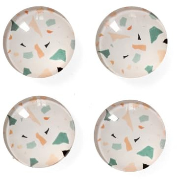 Zeller 11262 Magnet-Set Terrazzo, 4-TLG., Kunststoff/Glas