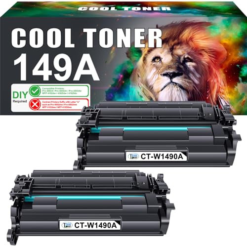 Cool Toner 149A (Kein Chip) Kompatible Tonerkartusche als Ersatz für HP 149A 149X W1490A W1490X Laserjet Pro 4002dn 4002dw 4002d 4002 Laserjet MFP 4102fdw 4102dw 4102fdn 4102 - Schwarz, 2er-Pack