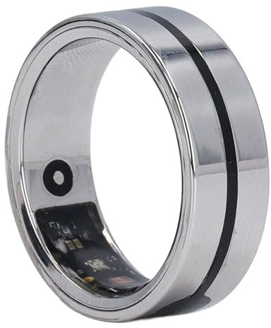 Denash Smart Ring, Wasserdichter Smart Health Tracker-Ring, Tragbarer Schrittzähler, Gesten-Fernbedienung, Schlaf-Fitness-Überwachung, 5 Bis 7 Tage Akkulaufzeit, Silber (#12)