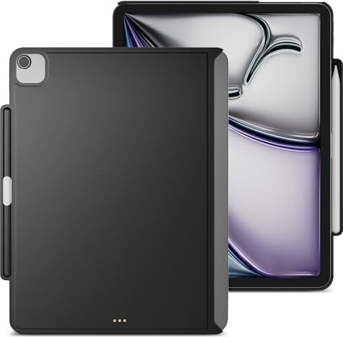 MAGEASY CoverBuddy Schutzhülle für M3/M2 iPad Air 13 Zoll (2024–2025) – iPad Air Hülle kompatibel mit Magic Keyboard, verbesserte Dicke und Wärmeableitung, mit Stifthalter, Schwarz (5.0 Leder)