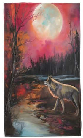 40X70cm Duschtücher Indianer Retro Und Wölfe Strandtücher Weiches Strandtuch Schnell Trocknend Strandhandtuch Für Wandern Yoga Pool