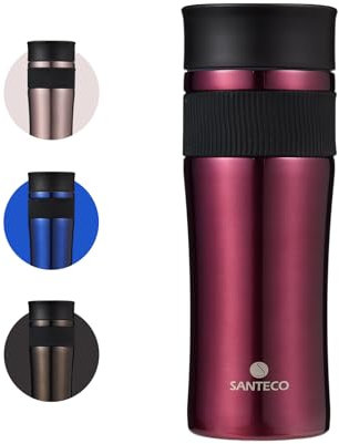 SANTECO Kaffee-Reisebecher 510 ml, Thermosflasche aus Edelstahl, Isolierflasche für Heißgetränke, auslaufsichere Thermoskanne-Wein
