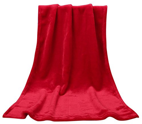 Babydecke Weich Bequem Leicht Flanell Decke für Baby dünne Decke einfarbig Kuscheldecke klein Fleecedecke Baby-Überwurfdecke für Jungen, Kleinkinder, Kinderbett, Kinderwagen 45 x 65 cm (Rot)