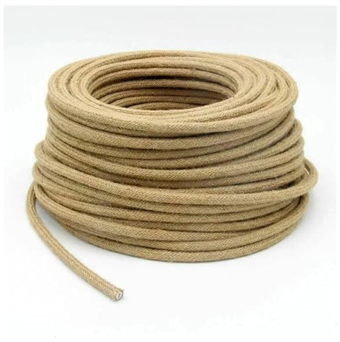 Câble Électrique Tressé en Tissu De Corde De Chanvre Vintage À 2 Conducteurs Et 3 Conducteurs for Luminaire Suspendu Rétro(2 Core,3m)