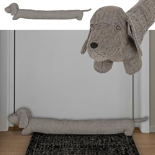 Boudin de porte chien | 85 x 20 x 10 cm marron polyester | Rouleau anti-courant d'air pour fenêtres et portes (1 boudin de porte marron)