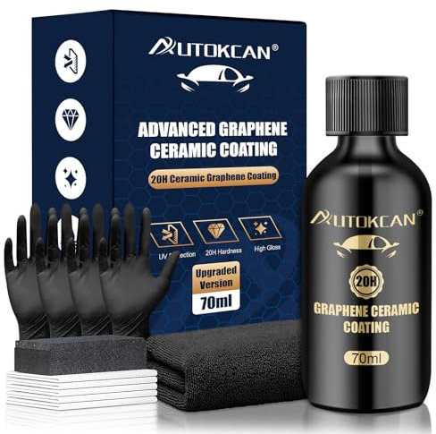 20H Ceramic Coating Car 70ML Advanced Graphene Nano Car Coating Ceramic Auto Detailing Kit High Gloss, Super Hydrophobic, Anti Scratch 10+ Years Paint Protection