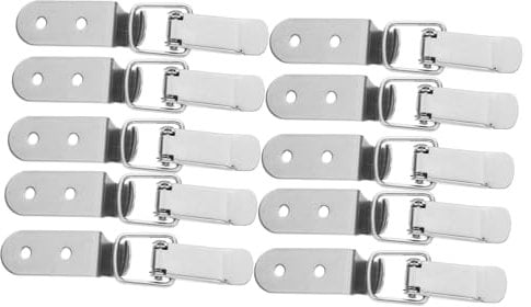 SOLUSTRE 10stücke Winkelriegel Riegelbeschläge Metallriegel Bügelriegel Kastenriegel Silberner Schnappriegel mit Klemme Robuster Federbelasteter Riegel Schrankriegel Federbelasteter