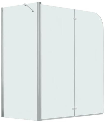 Willood Mampara Ducha 1 Hoja Plegable Pivotante Doble + 1 Hoja Fija Cristal Seguridad Vidrio Templado ESG Cabina Baño Transparente Cierre en L Bañera