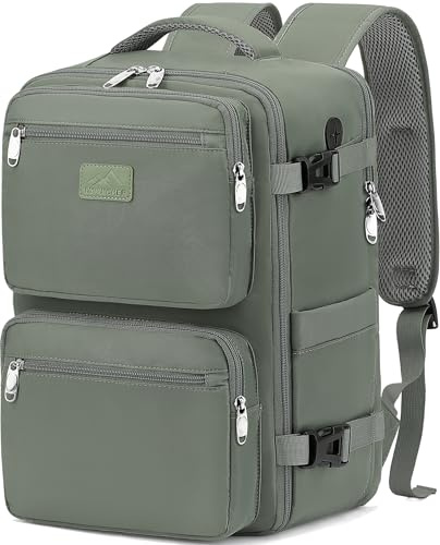 LYNXCHER Zaino Ryanair 40x20x25 da Viaggio Aereo Bagaglio a Mano 20L per Uomo e Donna Borsa da Cabina 14 Pollici Porta PC Verde Chiaro