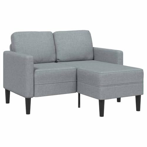 ULUYYUC Couch Sessel Big Sofa Moderne Sessel Kleines für Jugendzimmer - 2-Sitzer-Sofa mit Chaiselongue L-Form Hellgrau 125 cm Stoff für Balkon Esszimmer Küche Schlafzimmer