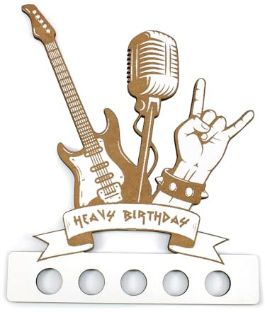 Dekolando Money Gift Rock Metal Birthday - Heavy Birthday - with 5 Holes for Banknotes - Chip Fork Rock Music Gift for Metal Fans and Rockers