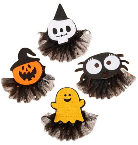 VALICLUD 4piezas Pinzas Pelo De Halloween Horquillas Para Niñas Accesorios Pelo De Fiesta Decoración Pinzas Únicas Para Halloween
