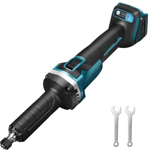 Akku Geradschleifer Kompatibel für Makita 18V Professional,Mit 6 mm Spannfutter und 4 stufiger Drehzahlregelung (ohne Akku)