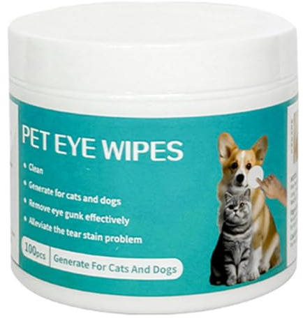 Hypoallergenic Pet Eye Cleaning Wipes - Plant-Based Gentle Care for Dogs & Cats, 100 per Pack Soft Non-Woven Wipes (100 per)