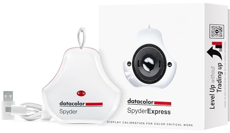 Datacolor SpyderExpress – Einfache Monitorkalibrierung für Foto, Design & Content Creation, unterstützt MacBook M4 Mini-LED, kalibriert 3 Displays, 90-Sekunden-Setup, upgradefähige Software
